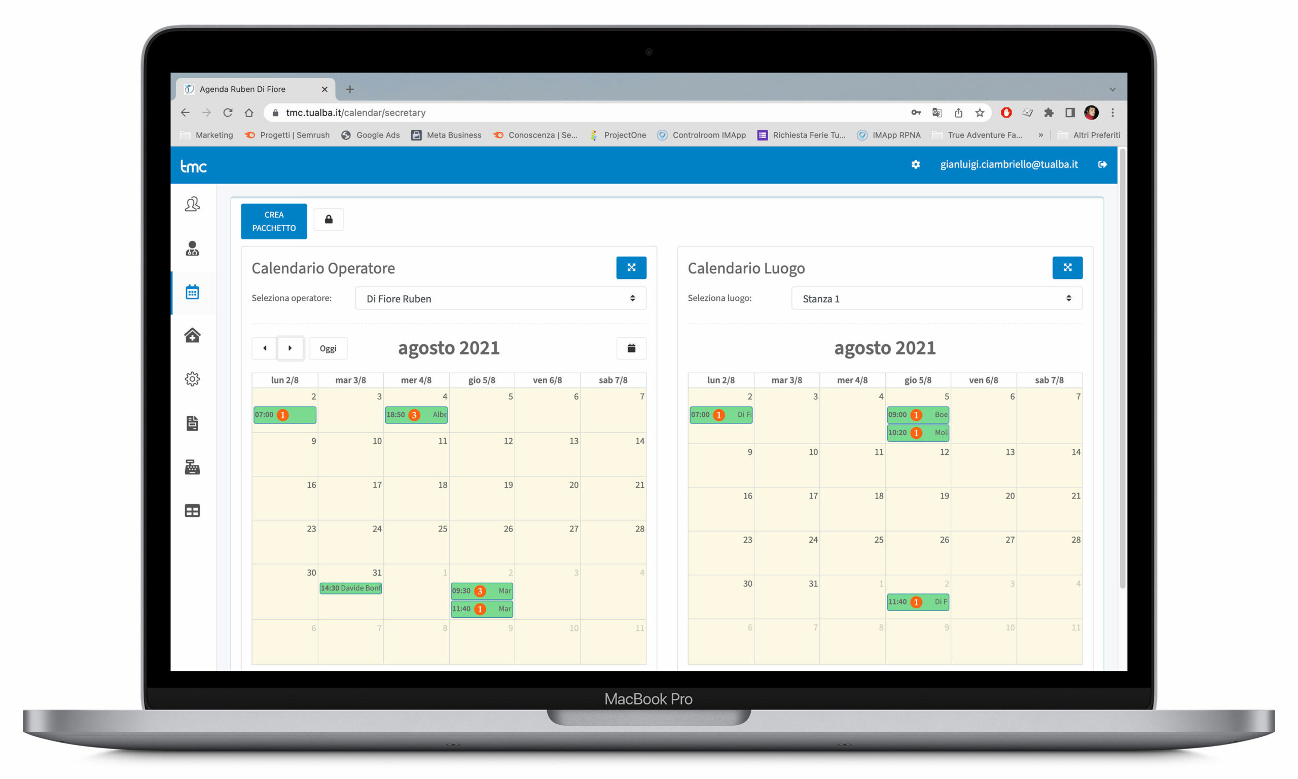 TMC Tualba Calendario operatore